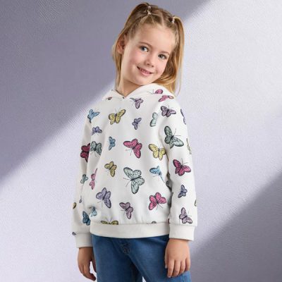 هودی بچه گانه دخترانه برند مکس مدل All-Over Butterfly