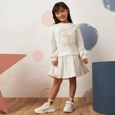 پیراهن بچه گانه دخترانه برند مکس مدل Floral Applique