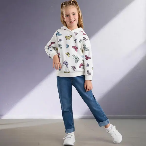 هودی بچه گانه دخترانه برند مکس مدل All-Over Butterfly