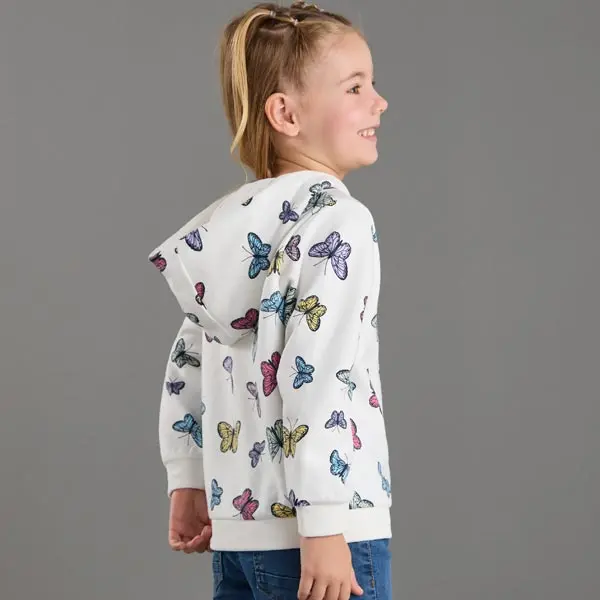 هودی بچه گانه دخترانه برند مکس مدل All-Over Butterfly