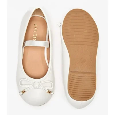 کفش عروسکی دخترانه بچه گانه برند Juniors مدل Bow Ballerina