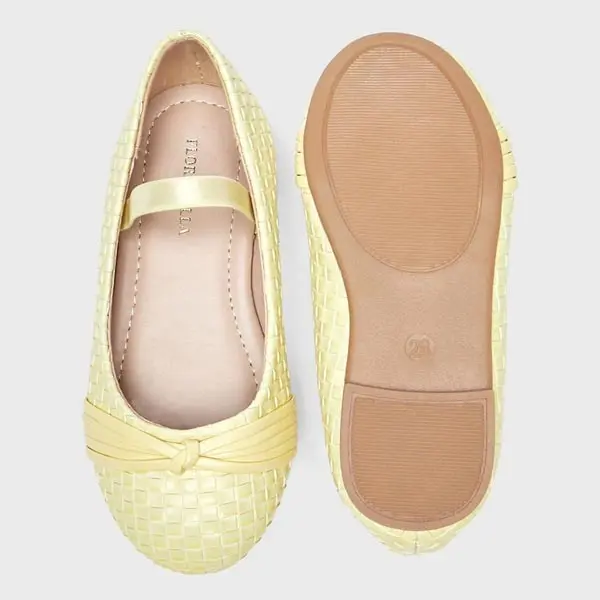 کفش عروسکی دخترانه بچه گانه برند Shoexpress مدل Yellow Ballerinas