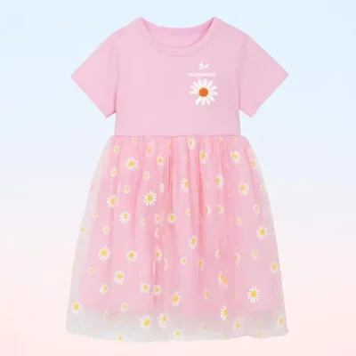 پیراهن بچه گانه دخترانه برند Yuaxuamei مدل گل مینا