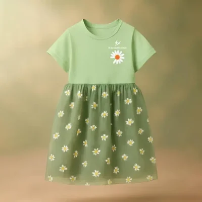 پیراهن بچه گانه دخترانه برند Yuaxuamei مدل گل مینا