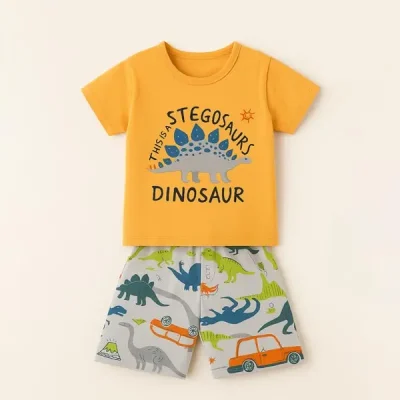 ست تیشرت و شلوارک بچه گانه پسرانه مدل Dinosaur