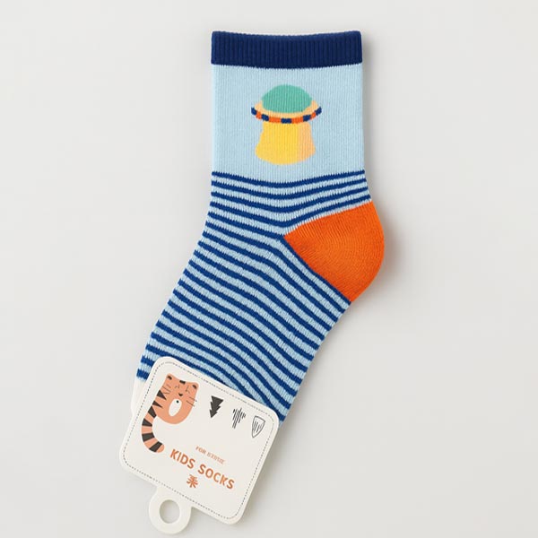 جوراب بچه گانه پسرانه مدل سفینه فضایی