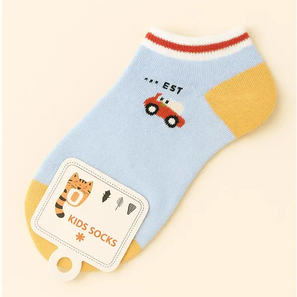 جوراب بچه گانه پسرانه مدل ماشین