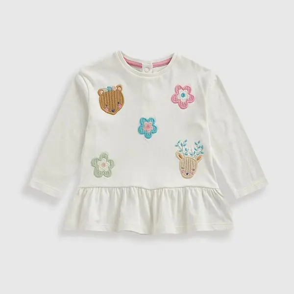 بلوز بچه گانه دخترانه مادرکر مدل Cream Peplum